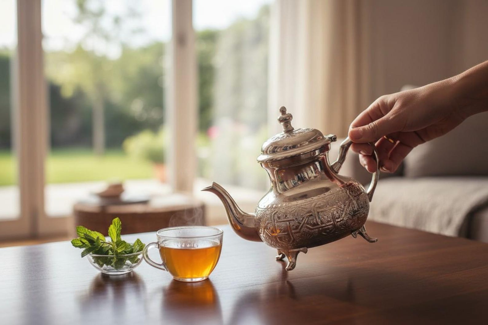 Amazigh Handcrafted Silver Teapot Traditional Engraved Tea Pot
