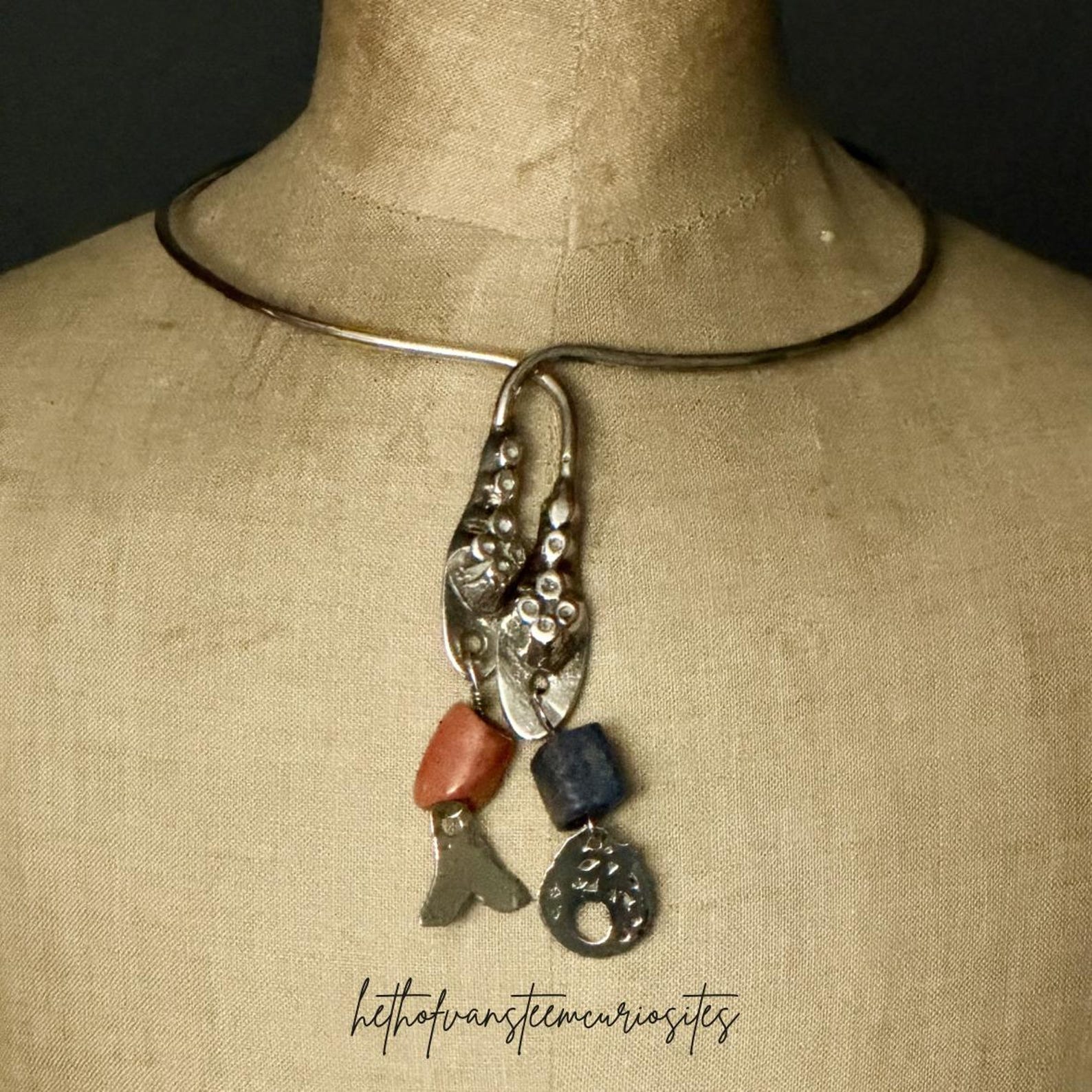 Amazigh Authentic Silver Necklace • South Tunesia 1945-1960 • Snake Heads