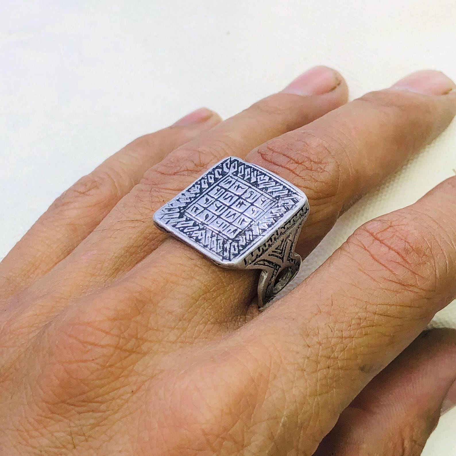 Amazigh Gravure amazighe Ring Silver Tribal Touareg Berbère