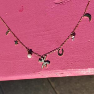 Dont Amazigh Yaz Berber Kabyle Tifinagh Seven-Charm Gold Necklace