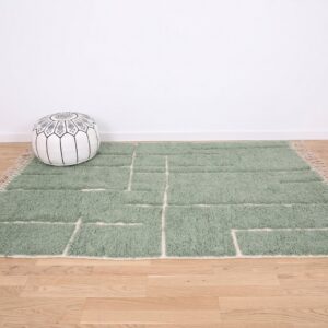Berber Custom Design Wool Geometric Neutral Living Room Rug