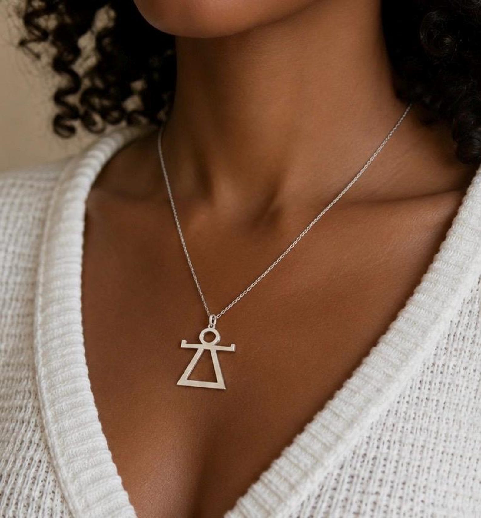Amazigh Necklace berbère motif Tanit Silver Women Tunisian handmade