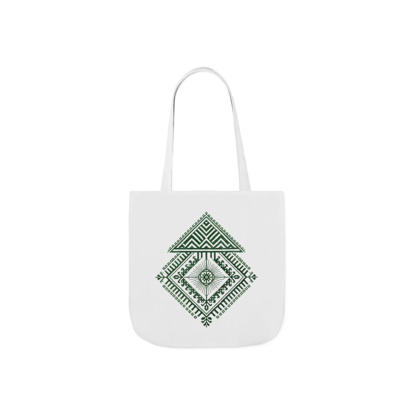 Berber Geometric Pattern Canvas Tote Bag With Motif