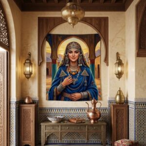 Amazigh Woman Portrait Digital Wall Art Traditional Tableau