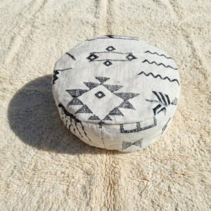 Berber Kilim Ottoman Vintage Wool Footstool Handmade Pouf
