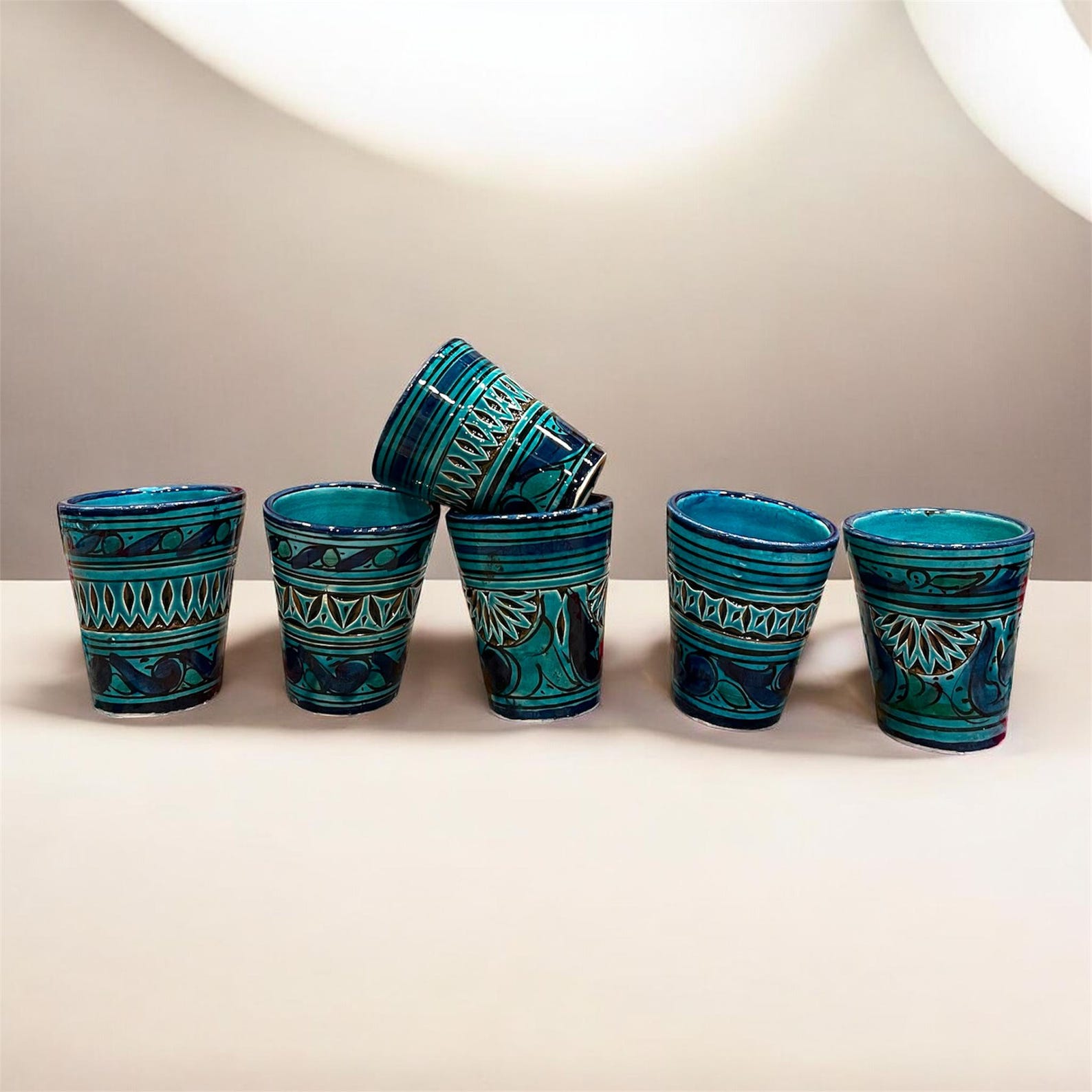 Berber Handmade Pottery Pitcher Set 1L Water Mug