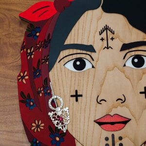 Handmade Tunisian Amazigh Berber Woman Wooden 3D Wall Art