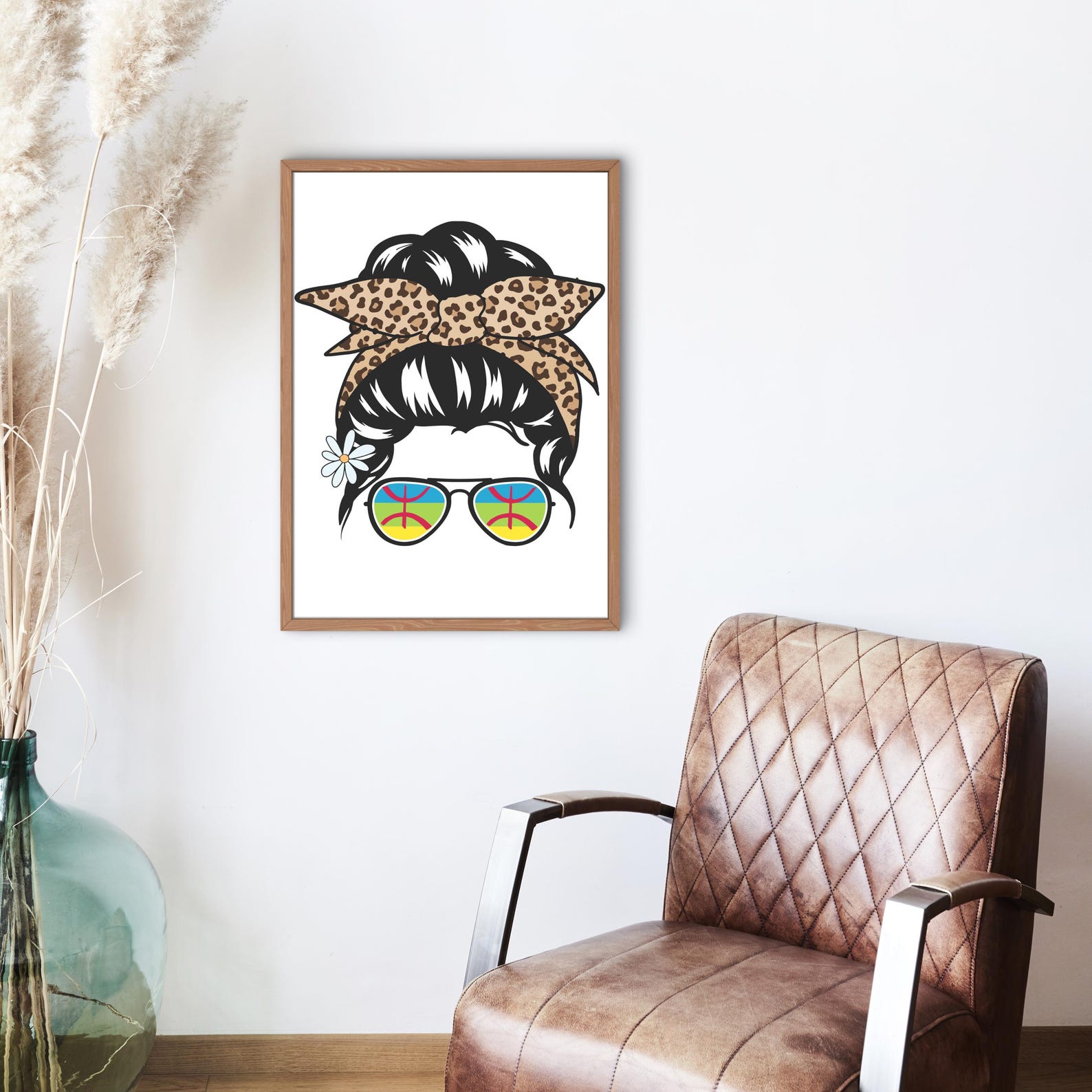 Berber Woman Illustration Amazigh Art Print Kabyle Tattoo Digital Download