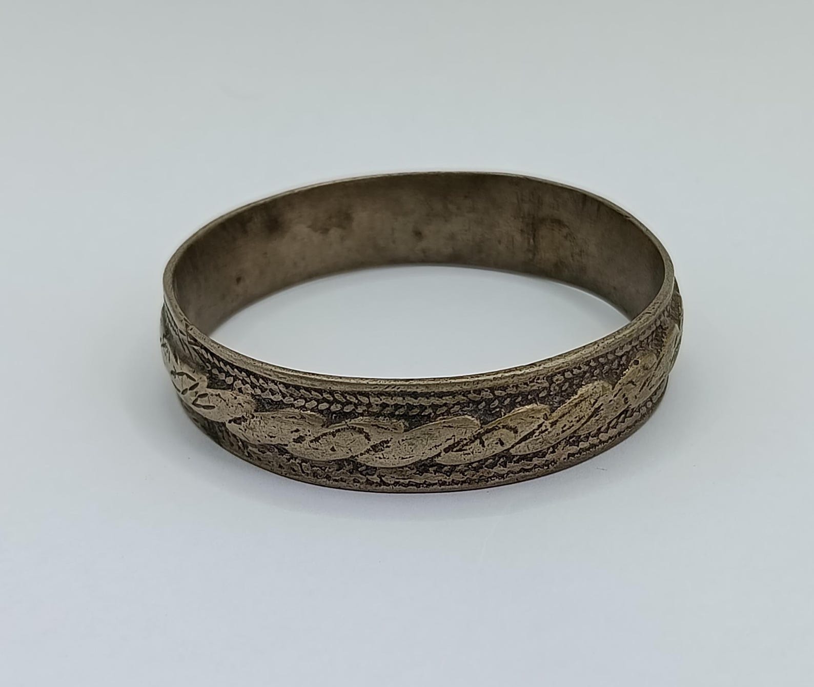 Berber Vintage Handmade Mixed Metal Twisted Tribal Bangle Bracelet