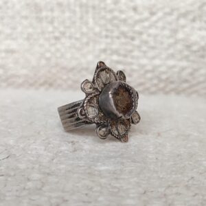 Berber Antique silver glass Morocco old flower Ring