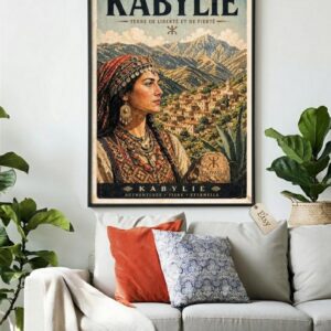 Vintage Kabyle Berber Travel Poster Amazigh Algeria Wall Art