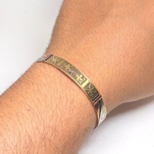 Handmade Amazigh Berber Tuareg Engraved Adjustable Brass Bangle Bracelet