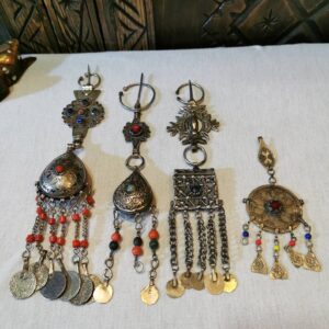Amazigh Handmade Vintage Beaded Enamel Tribal Fibula Brooch
