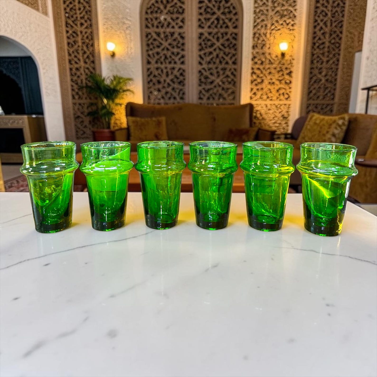 Berber Set Handmade Blown Glass Tea Cups Mug