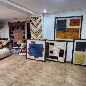 Amazigh Handmade Wool Cotton Framed Textile Wall Art