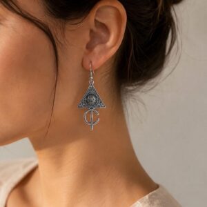 Berber Vintage Triangle Tribal Boho Statement Jewellery Earrings