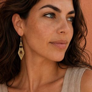Berber Tuareg Labradorite or Garnet Gemstone Boho Earrings