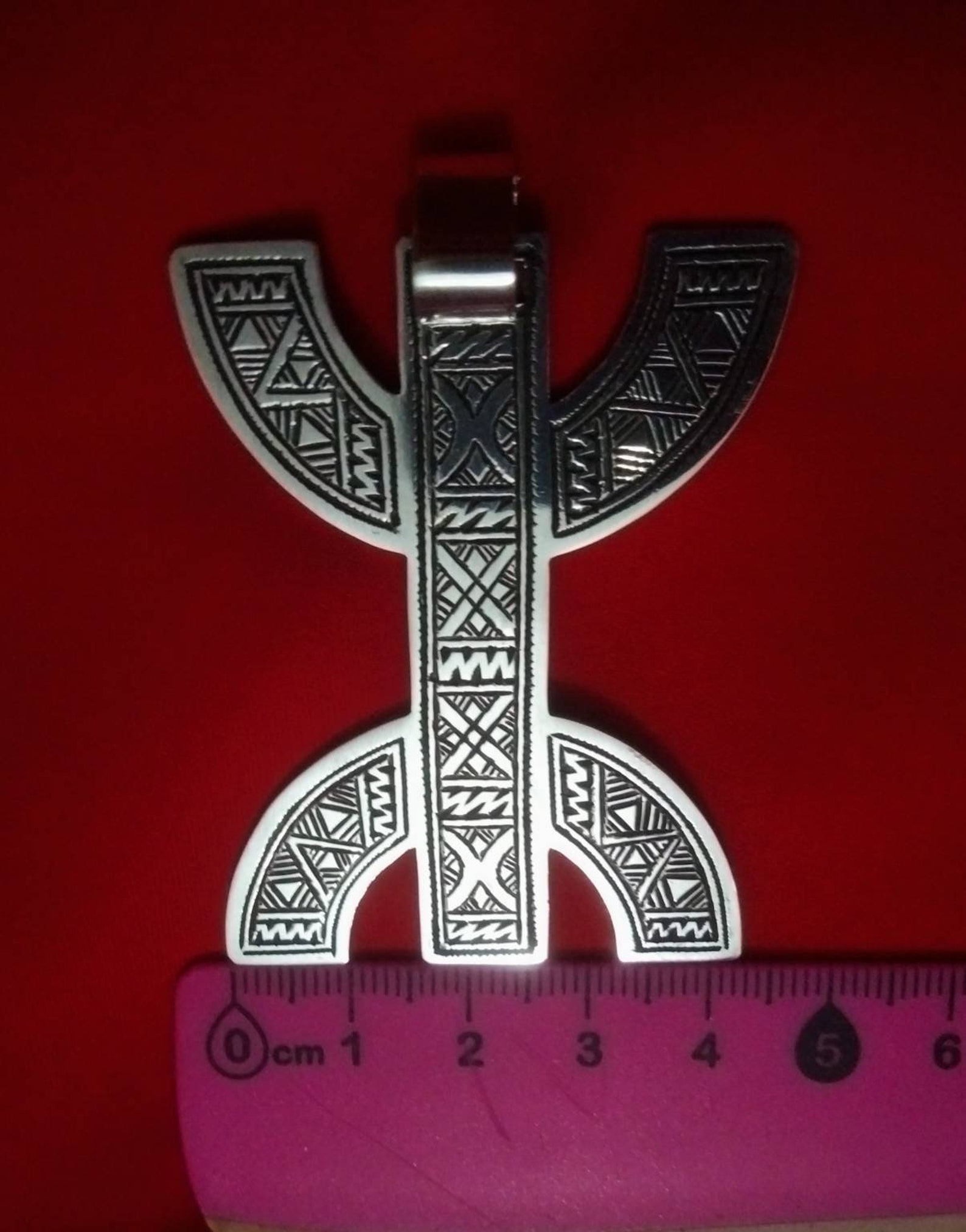 Amazigh Tifinagh Collier Pendentif Bijoux Berbère Ethnique Necklace