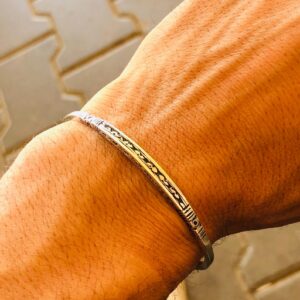 Amazigh Berber gravé Hand-Engraved 925 Silver Adjustable Cuff Bracelet