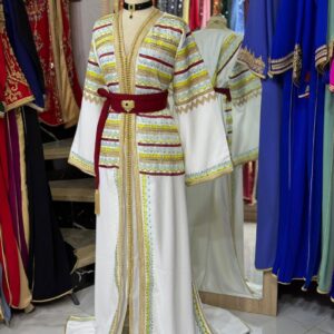 Amazigh Silk Crepe Takchita Embroidery Royal Collection Belt