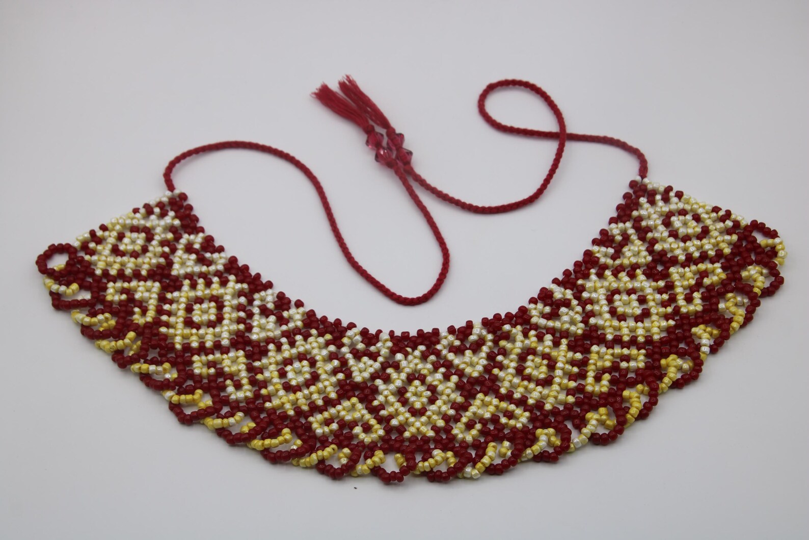 Berber Handmade Crystal Glass Beaded Ethnic Tribal Statement Necklace