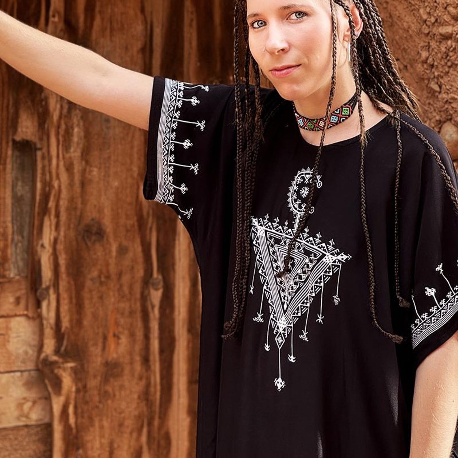 Berber Gandora Dress Tasghnst Kaftan Handmade Cotton Fibula