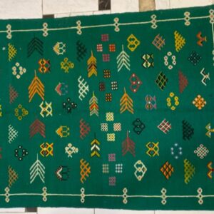 Berber Camel Wool Handmade Runner Rug With Tribal Motifs