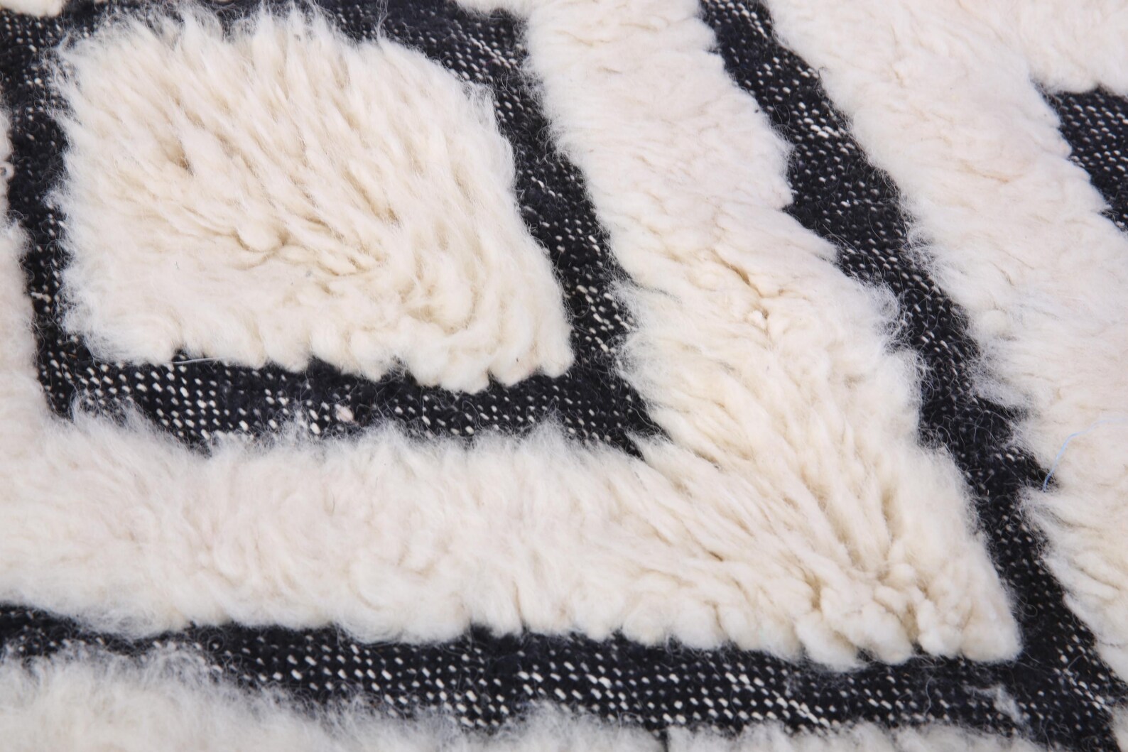 Custom Amazigh Berber Wool Neutral Living Room Geometric Handmade Rug