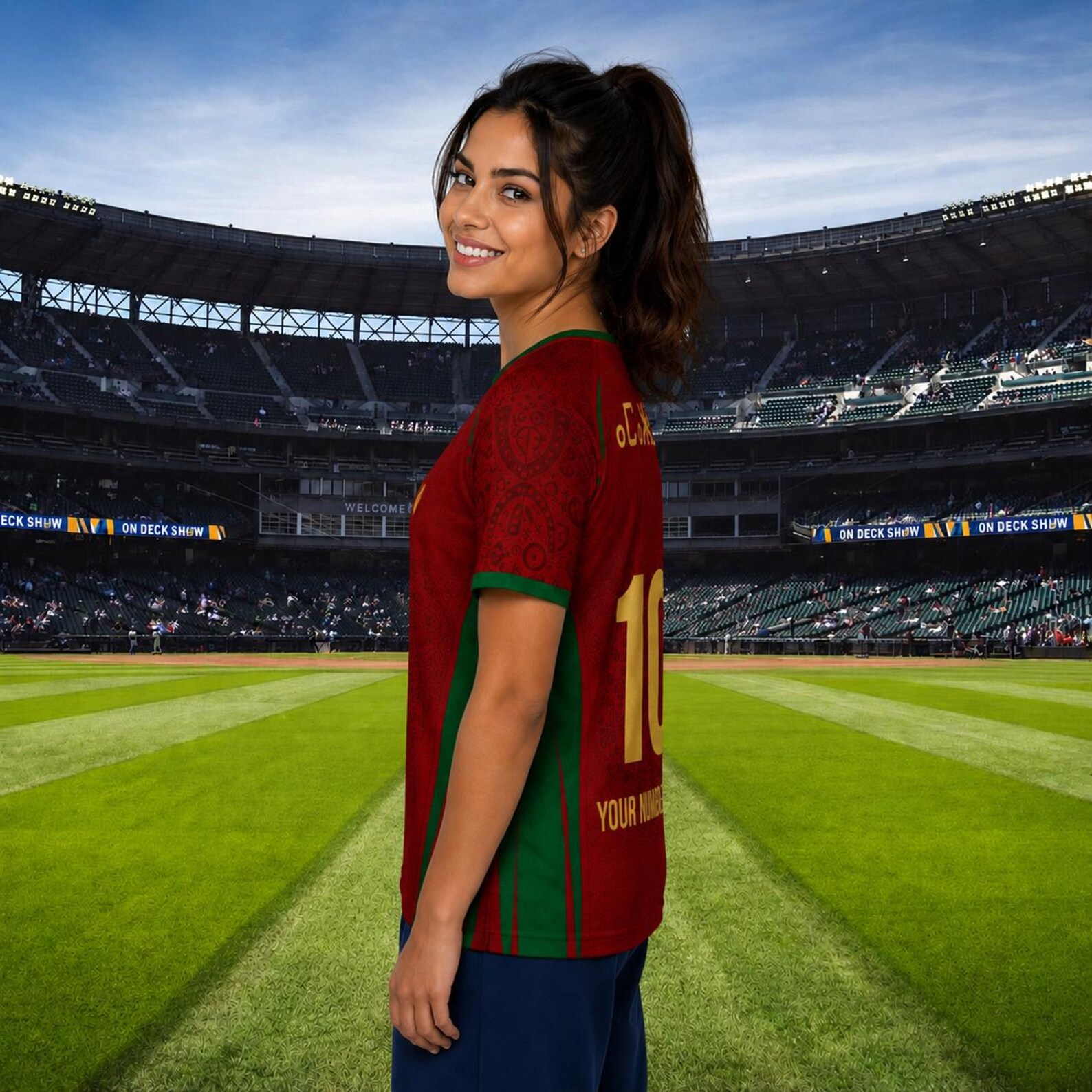 Personalized Amazigh Tamazight Tifinagh Custom Name Football T-Shirt