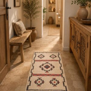 Berber Cream Handmade Geometric 100x50 cm Small Rug
