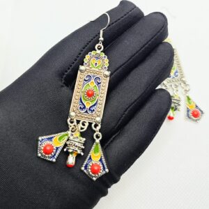 Amazigh Boucles d oreilles kabyles métal argenté Earrings