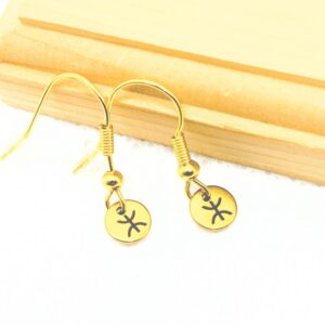 Amazigh Engraved Yaz Symbol Stainless Steel Earrings for Everyday Heritage Style Use