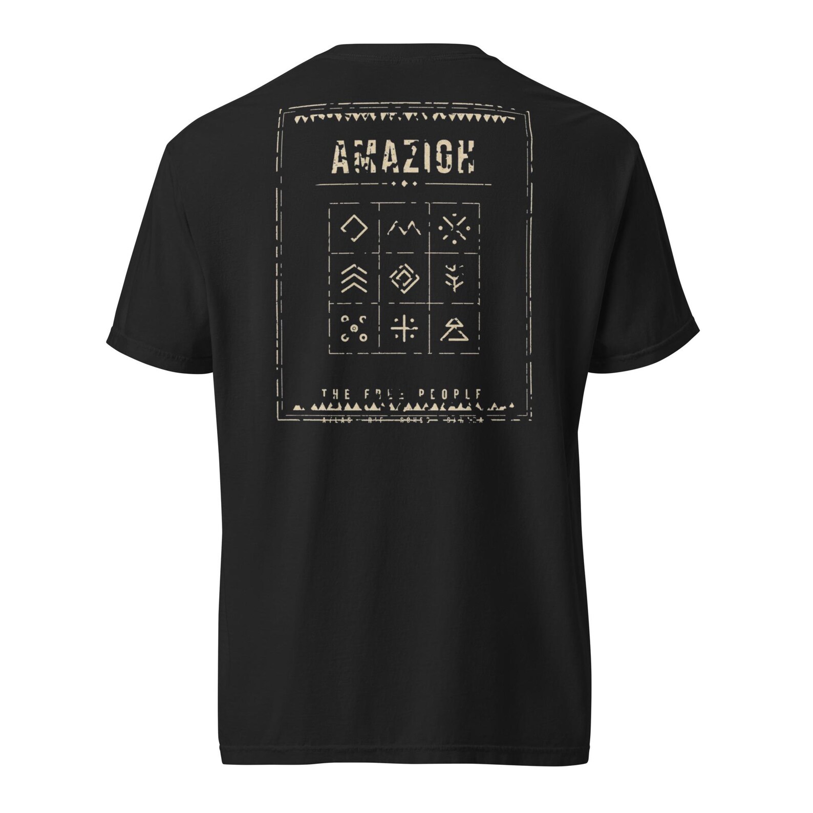 Berber T-Shirt Black Silver Cotton Diamond Eye Tribal