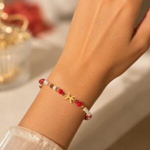 Amazigh Berber Kabyle Yaz Stainless Steel Glass Bead Bracelet