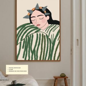 Amazigh Berber Woman Portrait Digital Poster Illustration Wall Art
