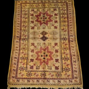Amazigh Unique Antique Golden carpet with historic symbolism Rug