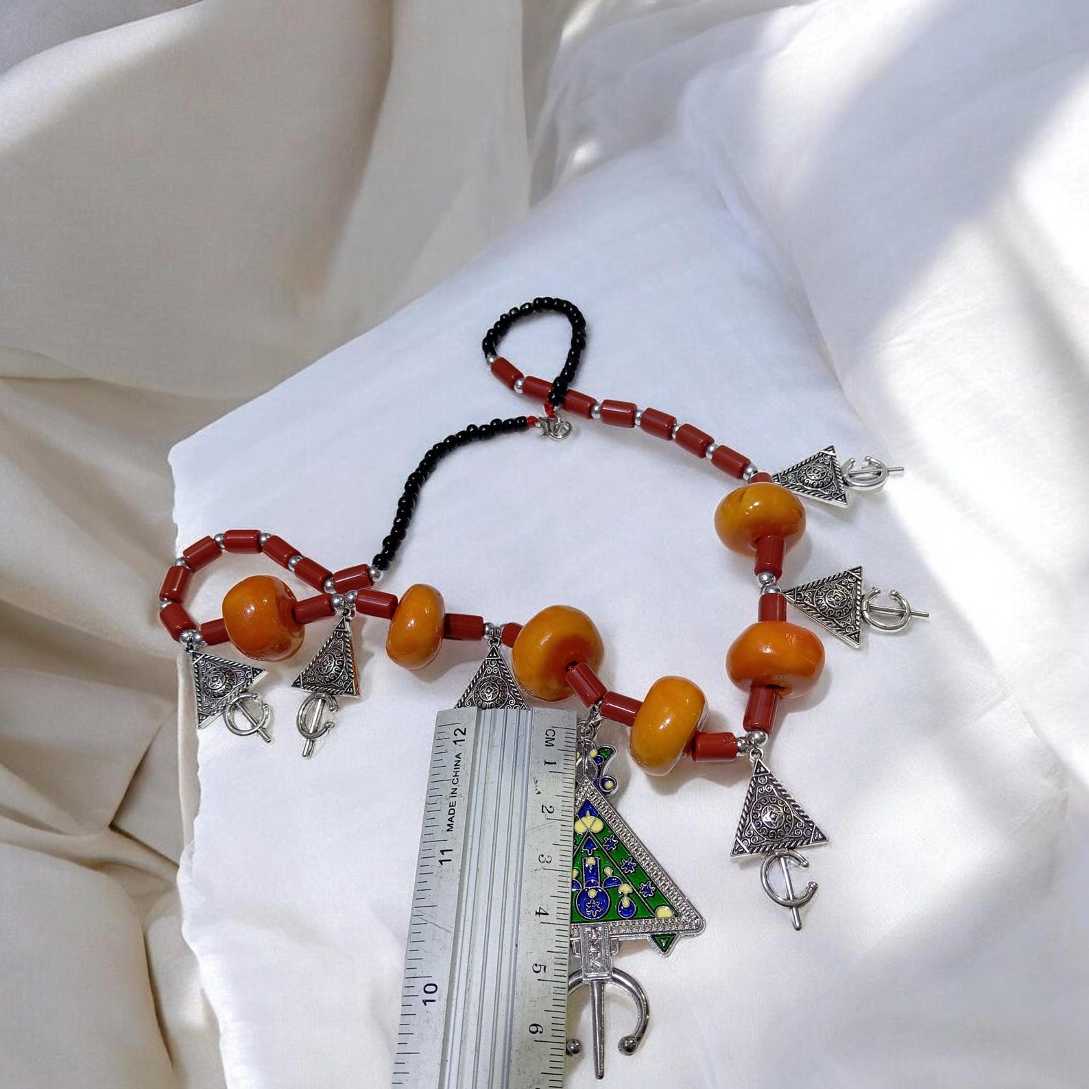 Berber Handmade Traditional Jewelry Tribal Necklace Silver Pins