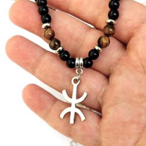 Amazigh Collier berbère femme homme avec perles naturelles