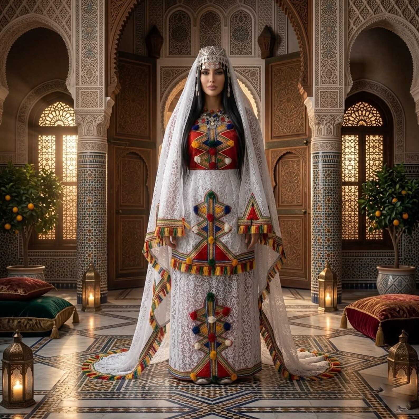 Berber Authentic Bridal Dress Set Handmade Wedding Headband