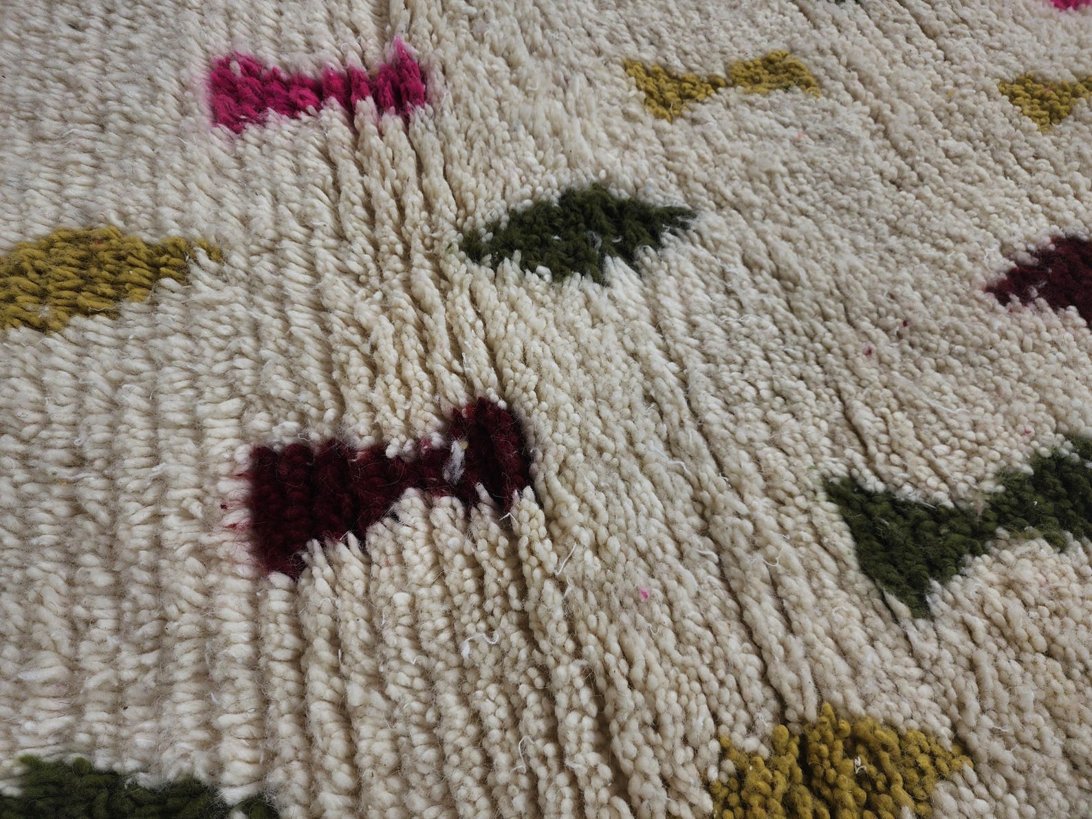 Berber Handmade Wool Colorful Geometric Boho Area Rug