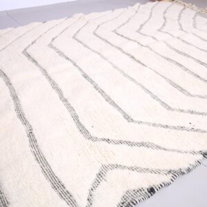 Berber Custom Design Wool Neutral Geometric Living Room Rug