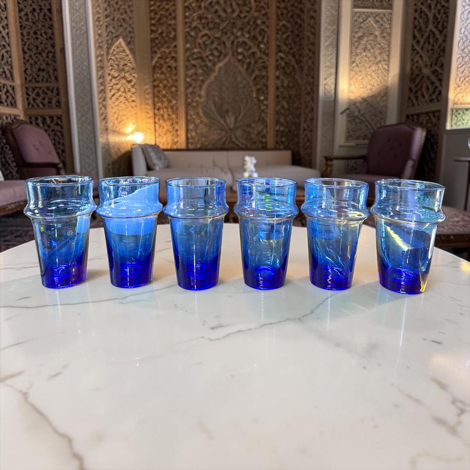 Berber Set Handmade Blown Glass Tea Cups Mug