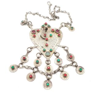 Berber Silver Coin Pendant Jewelry Leather Tribal Necklace