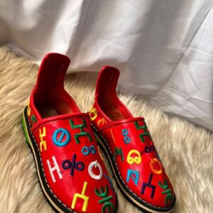 Amazigh Authentic Idoukan Slippers Handmade Leather Babouche Shoes