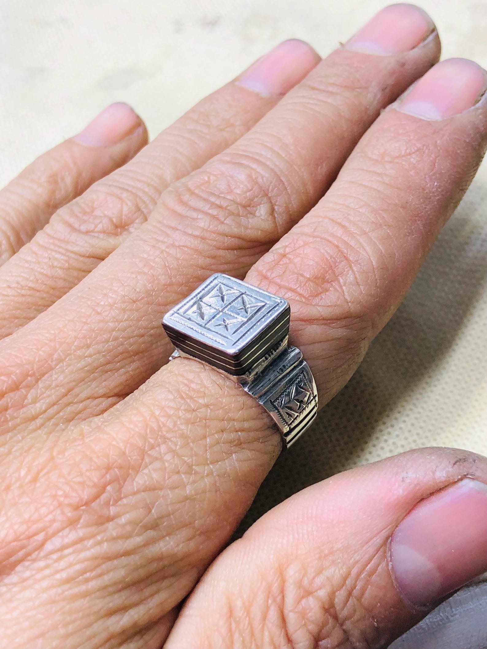 Amazigh Bague en argent Tribal Touareg Berbère Ring