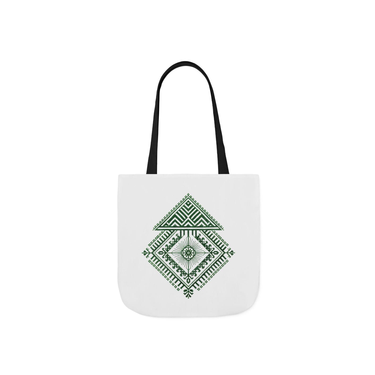 Berber Geometric Pattern Canvas Tote Bag With Motif