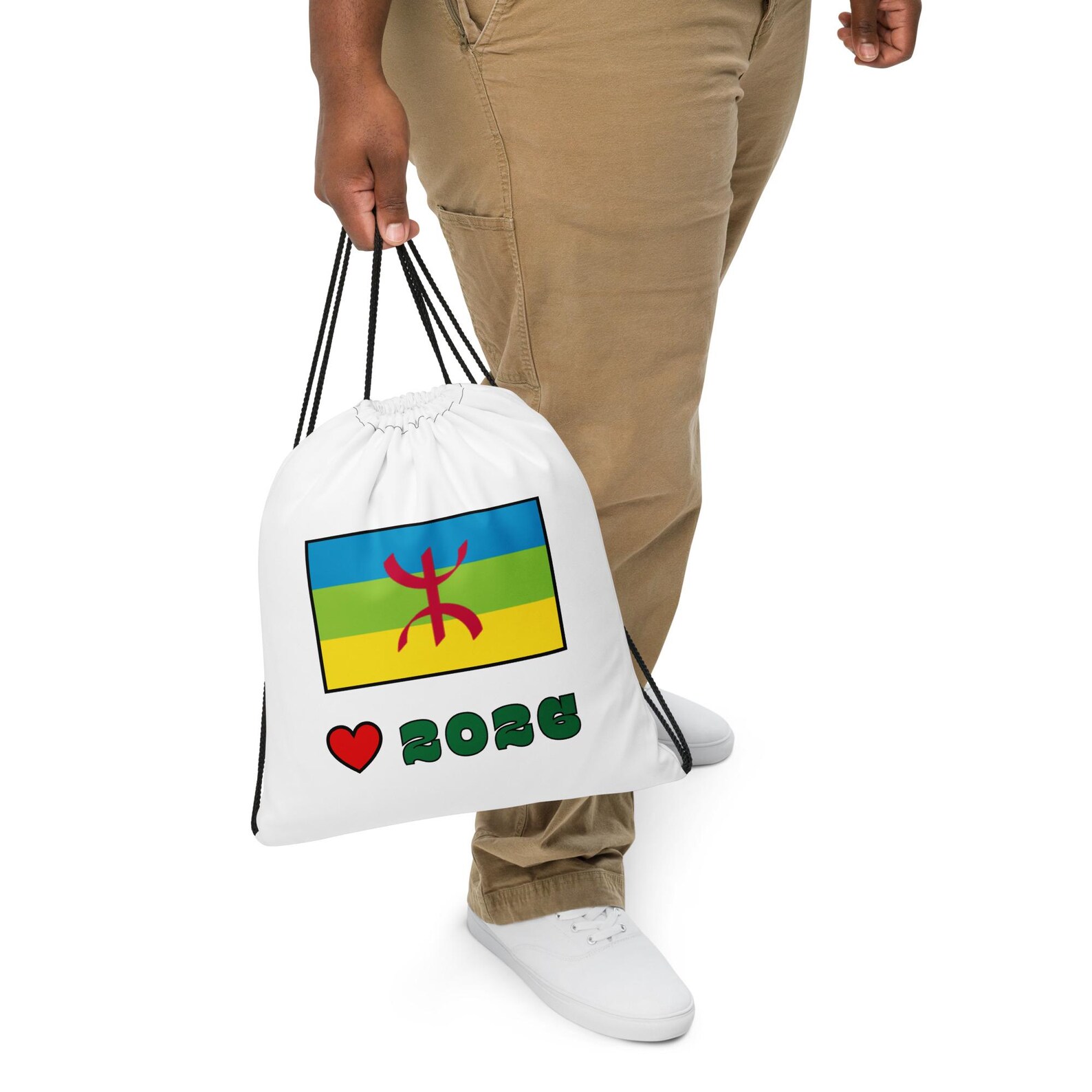 Berber Flag Drawstring Pride Sackpack Bag Everyday Style
