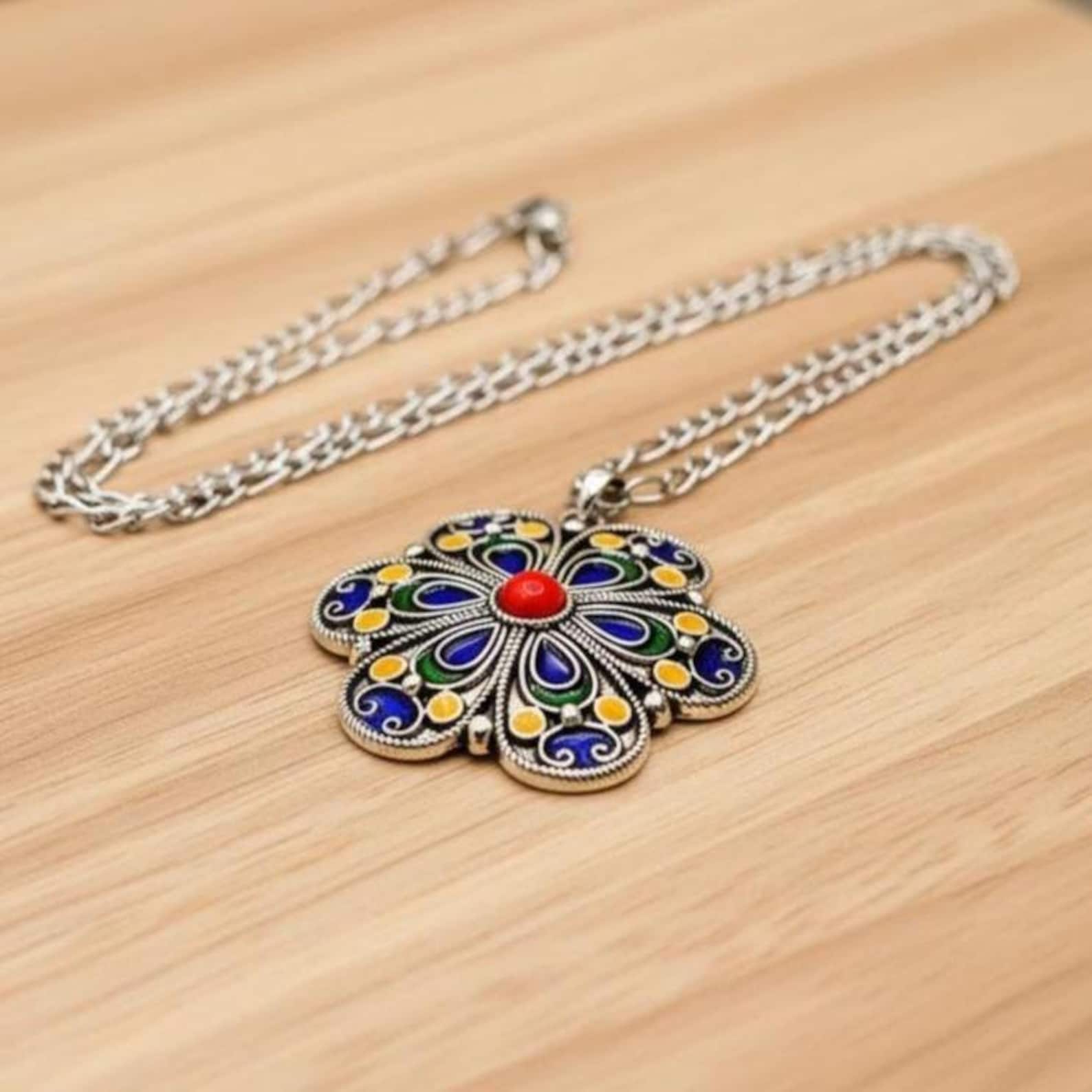 Amazigh Necklace kabyle berbère with une chaîne in Stainless Steel Necklace ethnique