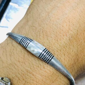 Handmade Amazigh Tuareg Sahara Tribal Silver Adjustable Cuff Bracelet