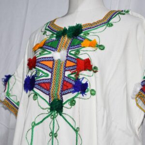 Amazigh Caftan Clothing Cotton White Red Tuareg Kaftan